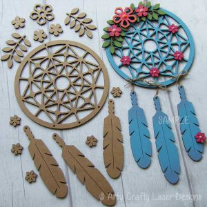 MDF Dream Catcher Flowers Design Sample