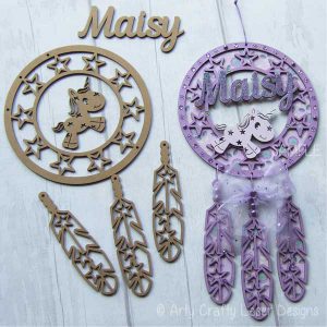 Mdf Personalised Unicorn Dream Catcher Sample