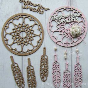 Mdf Dream Catcher Hearts Design Sample