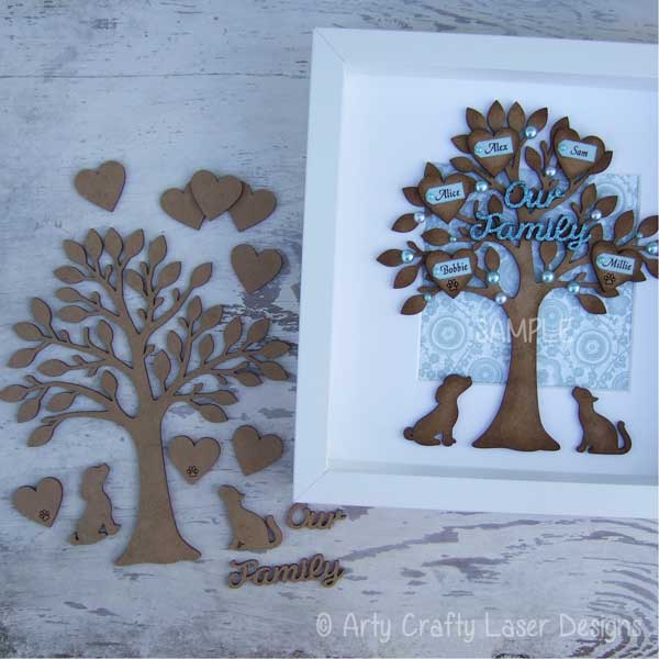 Mdf Family Tree with Pets Style 1 S1